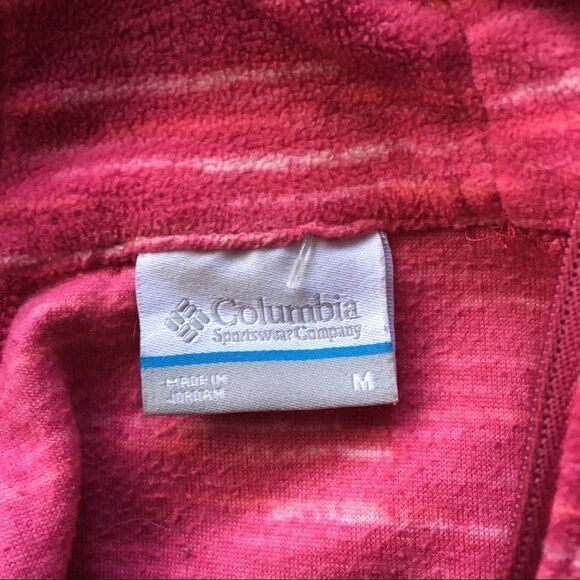 COLUMBIA 1/4 Zip Mock Neck Fleece Pullover Top Pink M - Picture 3 of 3